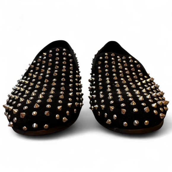 STEVE MADDEN Men’s Black Studded Loafers NWOB size 10 - Picture 2 of 7